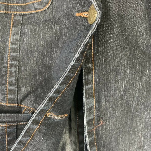 Pierre Cardin Wm Button Dark Jean Jacket Sz 10 - Picture 6 of 6